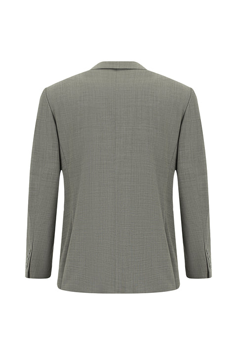 Light Gray 4-Drop Relaxed Fit Comfortable Cut Wool Patterned Suit
