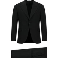Black 7 Drop Slim Fit Narrow Cut Wool Patterned Suit