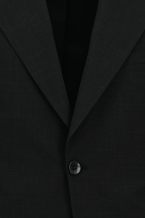 Black 7 Drop Slim Fit Narrow Cut Wool Patterned Suit