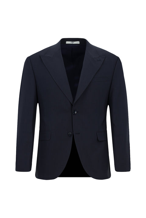 Dark Navy 7 Drop Slim Fit Narrow Cut Wool Patterned Suit