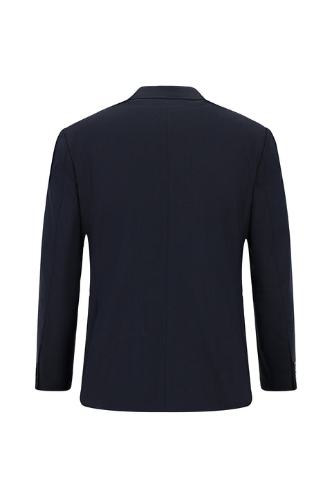 Dark Navy 7 Drop Slim Fit Narrow Cut Wool Patterned Suit