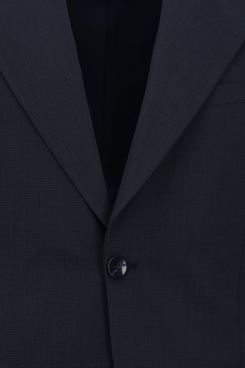 Dark Navy 7 Drop Slim Fit Narrow Cut Wool Patterned Suit