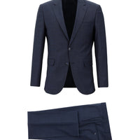 Açık Lacivert 7 Drop Slim Fit Dar Kesim Yünlü Desenli Takım Elbise