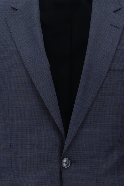 Açık Lacivert 7 Drop Slim Fit Dar Kesim Yünlü Desenli Takım Elbise
