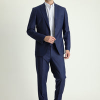 Medium Navy 8 Drop Muscle Fit Long Athletic Suit