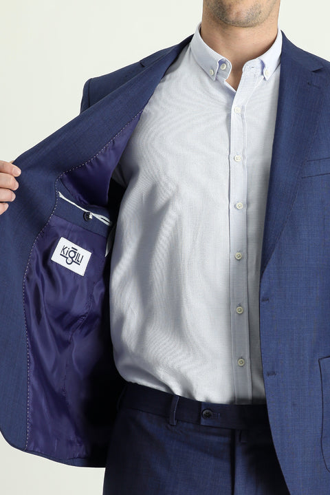 Medium Navy 8 Drop Muscle Fit Long Athletic Suit