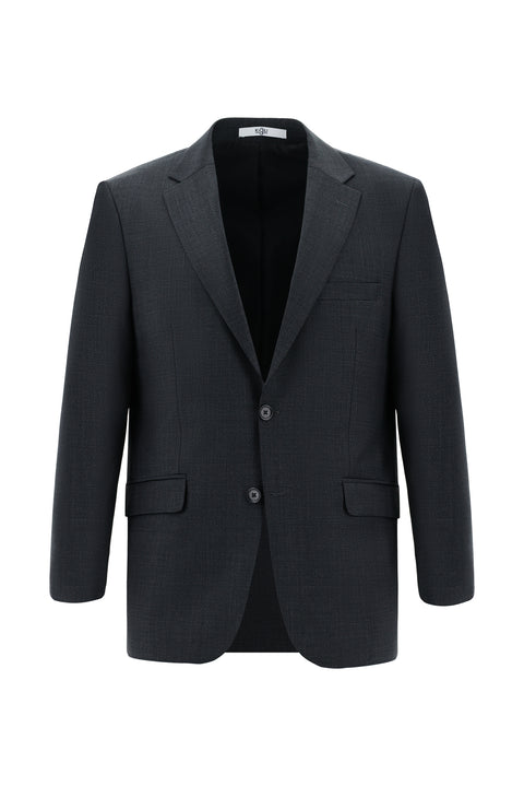 Dark Anthracite 4-Drop Relaxed Fit Wool Patterned Suit