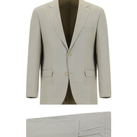 Light Beige 4-Drop Relaxed Fit Wool Suit