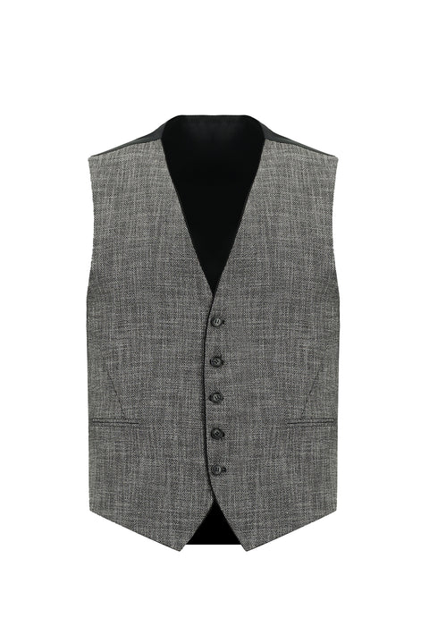 Black 7 Drop Slim Fit Suit with Vest