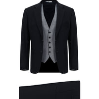 Dark Navy 7 Drop Super Slim Fit Extra Narrow Cut Suit with Vest