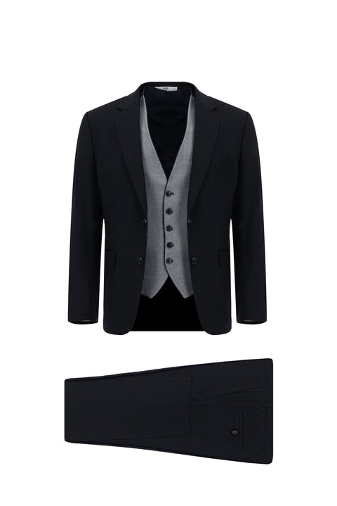 Dark Navy 7 Drop Super Slim Fit Extra Narrow Cut Suit with Vest