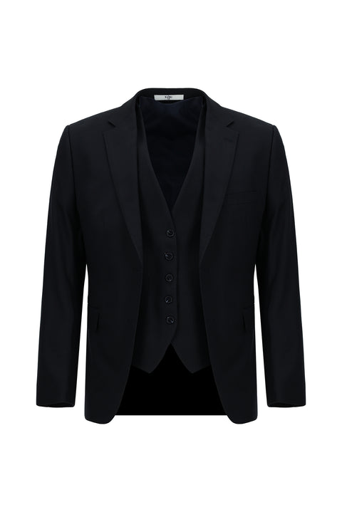 Dark Navy 7 Drop Super Slim Fit Extra Narrow Cut Suit with Vest