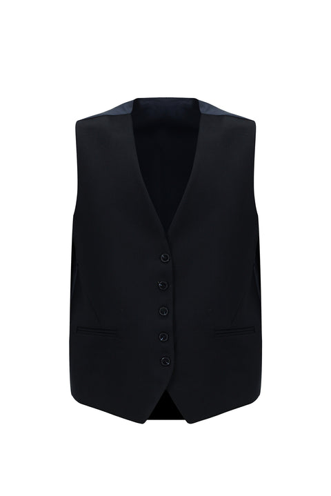 Dark Navy 7 Drop Slim Fit Suit with Vest