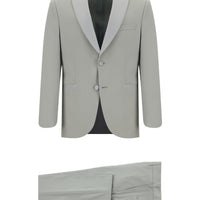 Light Grey 7 Drop Slim Fit Narrow Cut Shawl Collar Tuxedo & Groom Suit