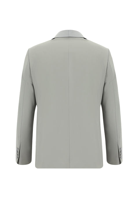 Light Grey 7 Drop Slim Fit Narrow Cut Shawl Collar Tuxedo & Groom Suit