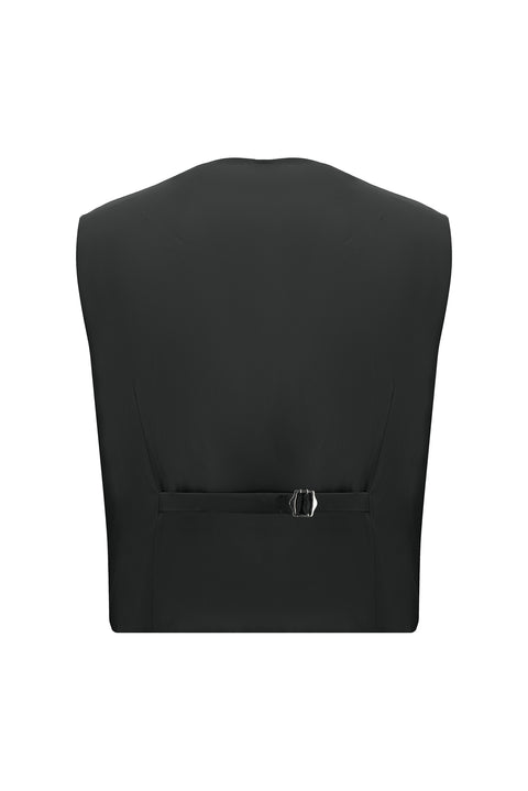 Black 6-Drop Regular Fit Standard Cut Shawl Collar Vest Tuxedo & Groom Suit