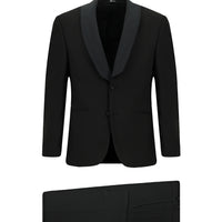 Black 4-Drop Relaxed Fit Shawl Collar Tuxedo & Groom Suit