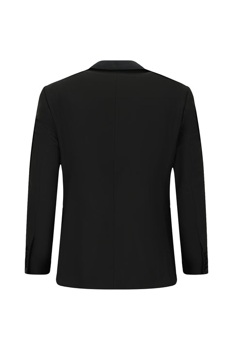 Black 4-Drop Relaxed Fit Shawl Collar Tuxedo & Groom Suit