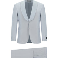 Light Blue 4-Drop Relaxed Fit Shawl Collar Tuxedo & Groom Suit