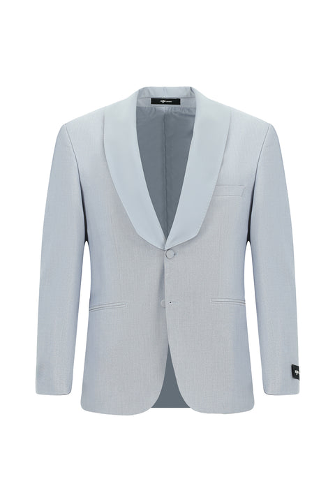 Light Blue 4-Drop Relaxed Fit Shawl Collar Tuxedo & Groom Suit
