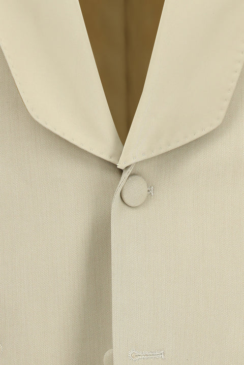 Light Beige 4-Drop Relaxed Fit Shawl Collar Tuxedo & Groom Suit