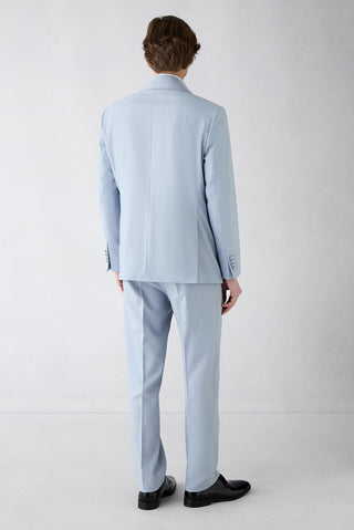  Açık Mavi 7 Drop Slim Fit Dar Kesim Şal Yaka Smokin & Damatlık