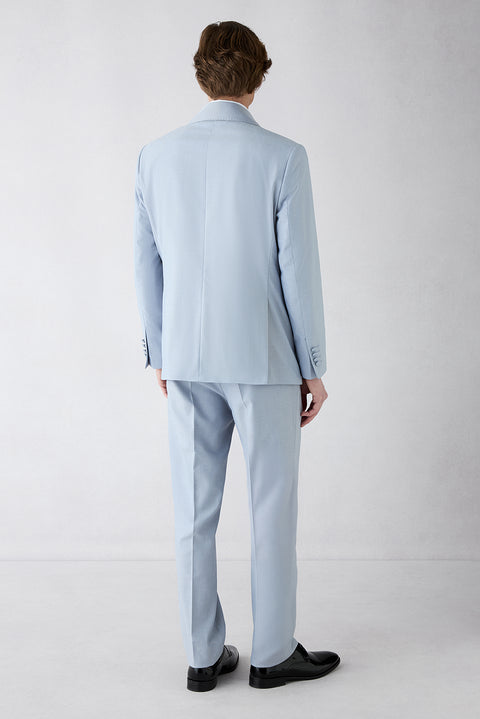 Light Blue 7 Drop Slim Fit Narrow Cut Shawl Collar Tuxedo & Groom Suit