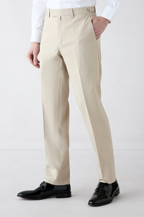 Açık Bej 7 Drop Slim Fit Dar Kesim Şal Yaka Smokin & Damatlık