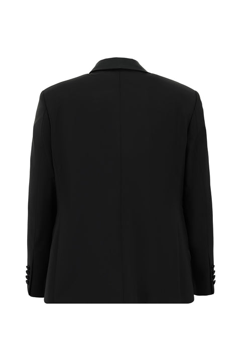 Black 4-Drop Relaxed Fit Loose Cut Shawl Collar Wool Vest Tuxedo & Groom Suit