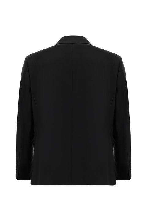 Black 4-Drop Relaxed Fit Loose Cut Shawl Collar Wool Vest Tuxedo & Groom Suit
