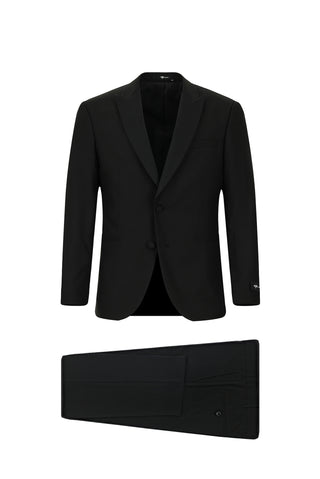  Siyah 6 Drop Regular Fit Standart Kesim Kırlangıç Yaka Smokin & Damatlık