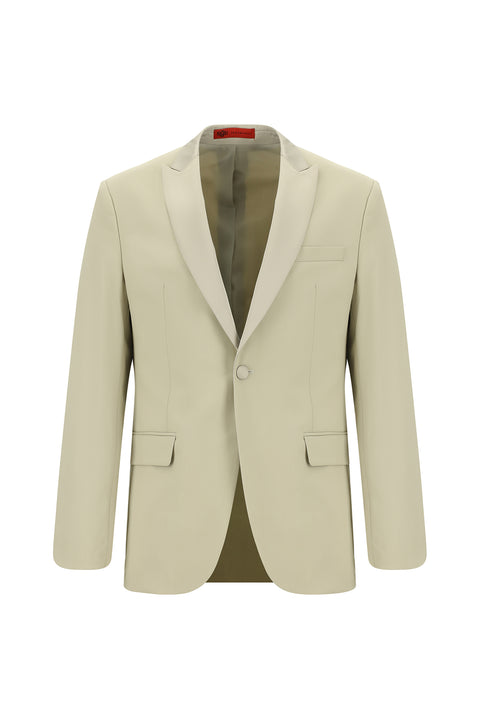 Medium Beige 7 Drop Slim Fit Narrow Cut Pointed Collar Tuxedo & Groom Suit