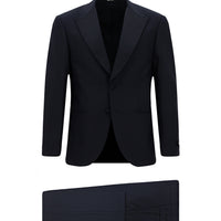 Dark Navy 4-Drop Relaxed Fit Comfortable Cut Pointed Lapel Tuxedo & Groom Suit