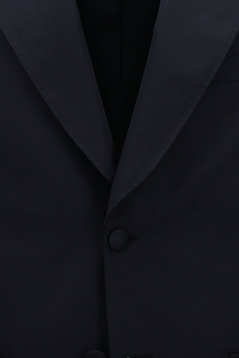 Dark Navy 4-Drop Relaxed Fit Comfortable Cut Pointed Lapel Tuxedo & Groom Suit
