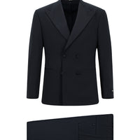 Dark Navy 6 Drop Regular Fit Standard Cut Pointed Lapel Double-Breasted Tuxedo & Groom Suit