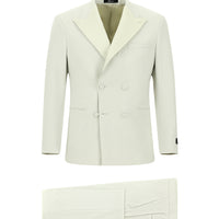 Stone 6 Drop Regular Fit Standard Cut Pointed Collar Double-Breasted Tuxedo & Groom Suit
