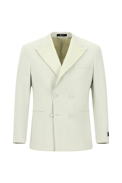 Stone 6 Drop Regular Fit Standard Cut Pointed Collar Double-Breasted Tuxedo & Groom Suit