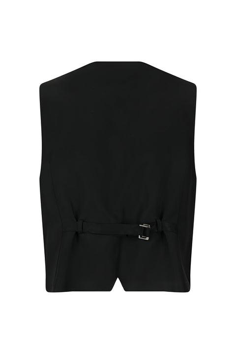 Black 7 Drop Slim Fit Narrow Cut Pointed Collar Vest Tuxedo & Groom Suit