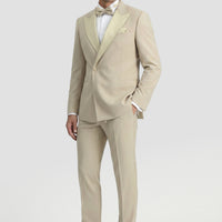 Sand 6 Drop Verona Soft Oversize Fit Slightly Oversize Cut Pointed Collar Double-Breasted Tuxedo & Groom Suit