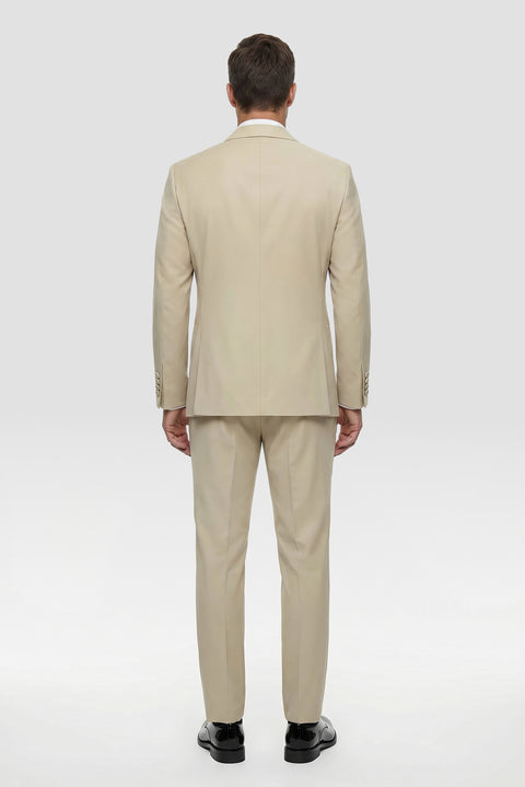 Sand 6 Drop Verona Soft Oversize Fit Slightly Oversize Cut Pointed Collar Double-Breasted Tuxedo & Groom Suit