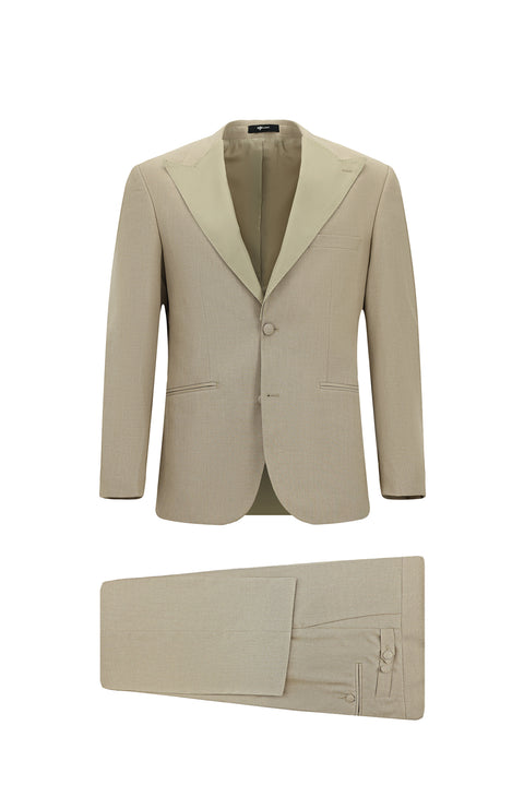 Kum 4 Drop Relaxed Fit Relaxed Cut Pointed Collar Tuxedo & Groom Suit