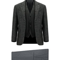 Medium Anthracite 7 Drop Slim Fit Narrow Cut Wool Combination Vest Suit