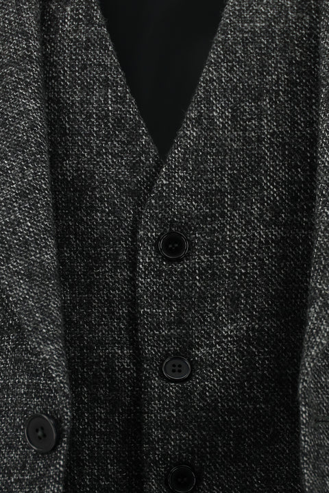 Medium Anthracite 7 Drop Slim Fit Narrow Cut Wool Combination Vest Suit