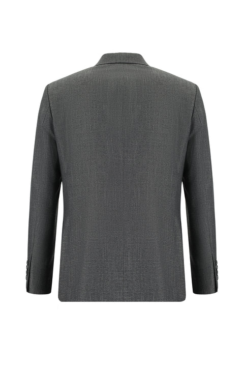 Medium Gray 6 Drop Regular Fit Standard Cut Patterned Suit