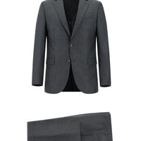 Dark Gray 4-Drop Relaxed Fit Patterned Suit