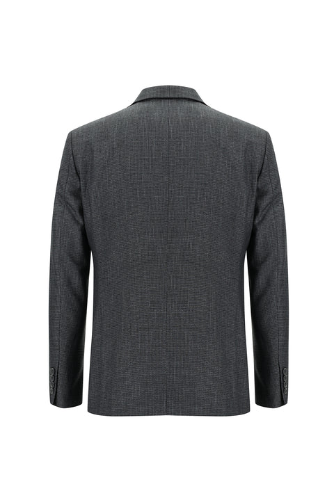 Dark Gray 7 Drop Slim Fit Patterned Suit