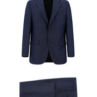 Light Navy Blue 4-Drop Relaxed Fit Patterned Suit