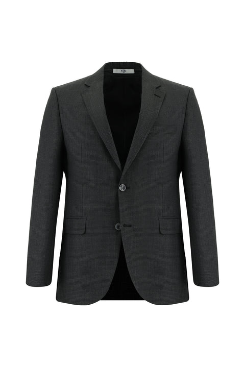 Dark Anthracite 6 Drop Regular Fit Standard Cut Patterned Suit