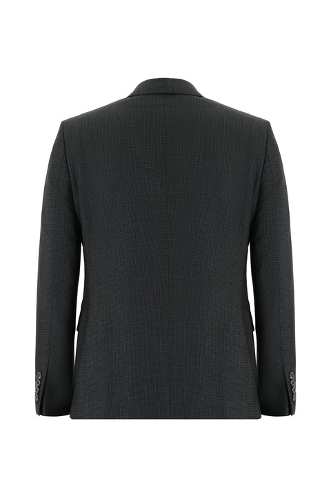 Dark Anthracite 4-Drop Relaxed Fit Patterned Suit