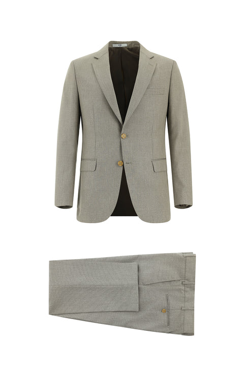 Light Mink 6 Drop Regular Fit Standard Cut Patterned Suit